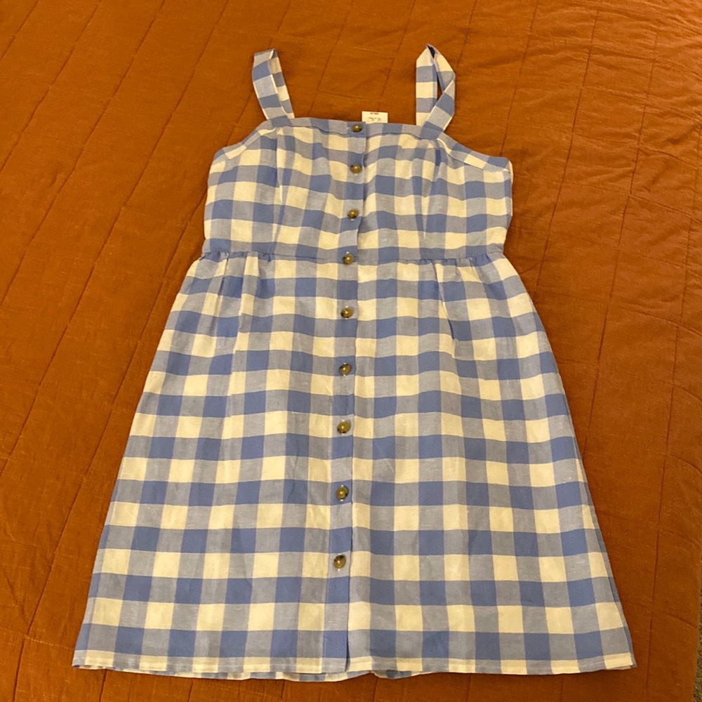 Button down gingham dress